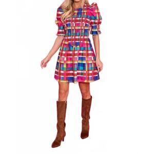 NEW ALDEN ADAIR polly dress in circus plaid